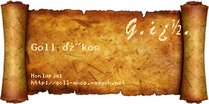 Goll Ákos névjegykártya